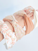 Peach Floral Print Knot and Twist Headband - Final Sale