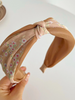 Peach Floral Print Knot and Twist Headband - Final Sale
