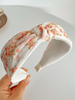 Peach Floral Print Knot and Twist Headband - Final Sale