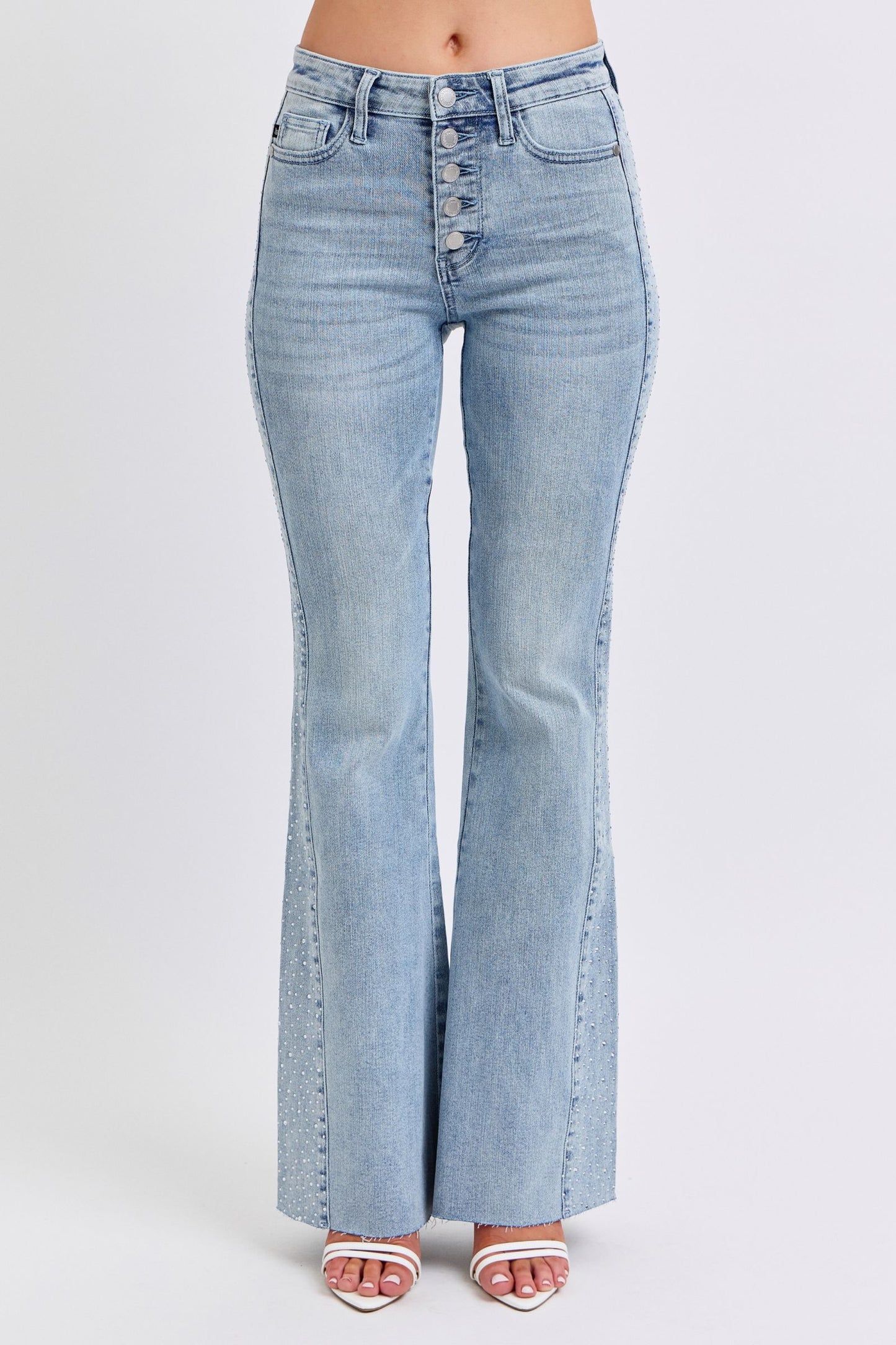 All That Bling - Judy Blue Rhinestone Flare Jeans