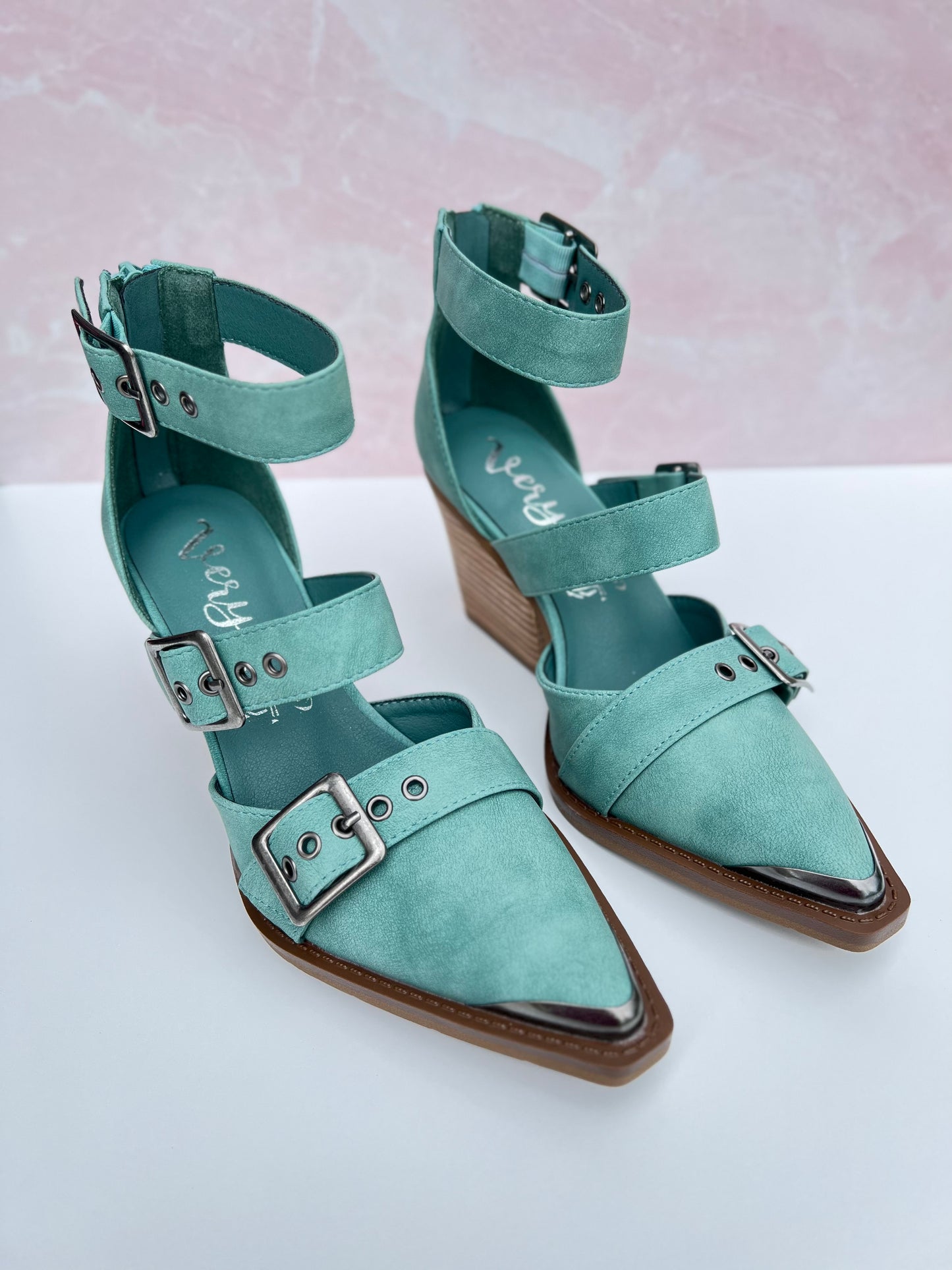 Very G Irina Wedge - Turquoise  - Final Sale