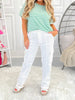 Judy Blue - White Cargo Straight Jeans