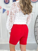 Judy Blue Tummy Control Red Bermuda Shorts - Final Sale