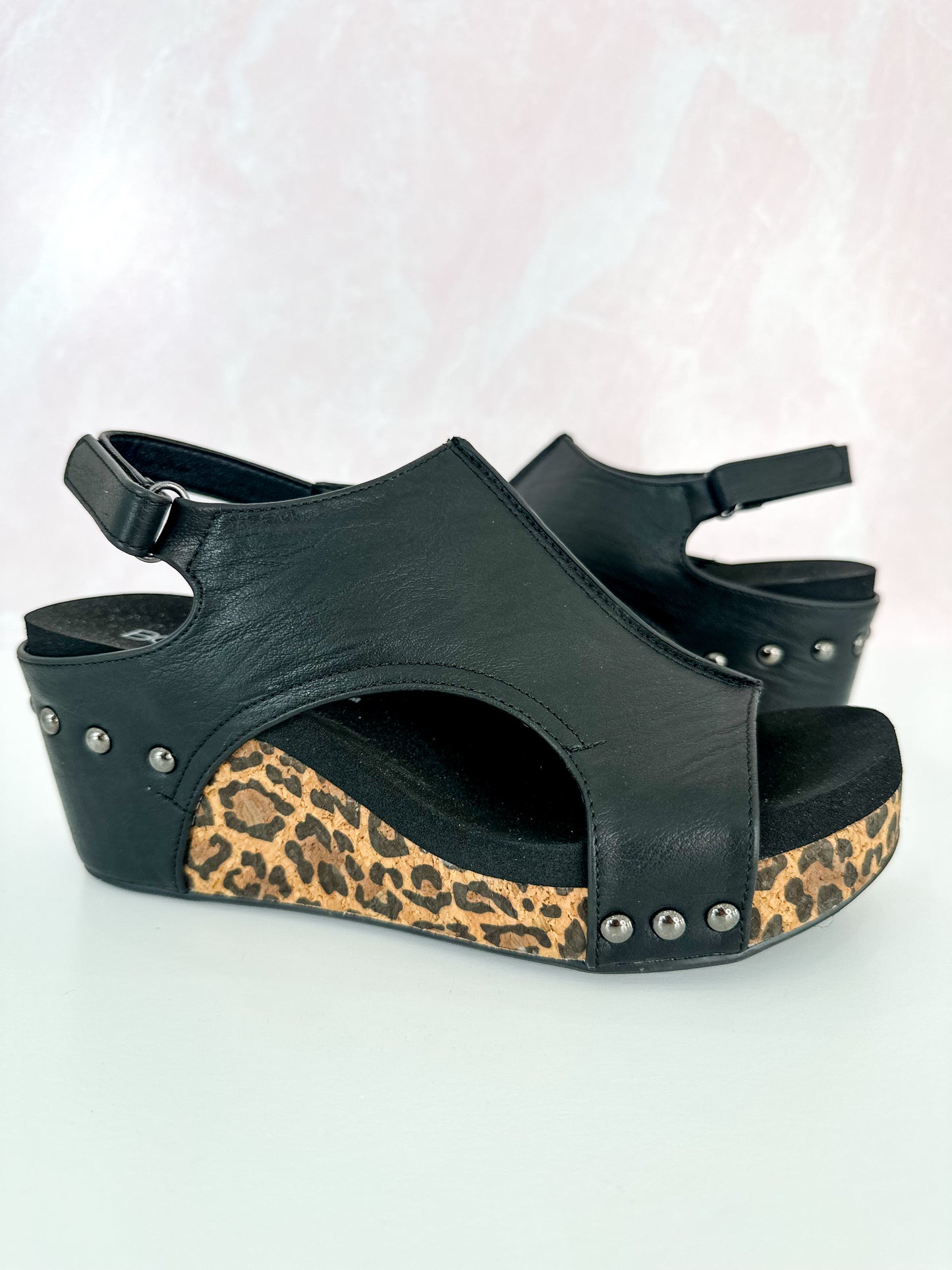 Corky's Carley Wedge - Black Smooth Leopard