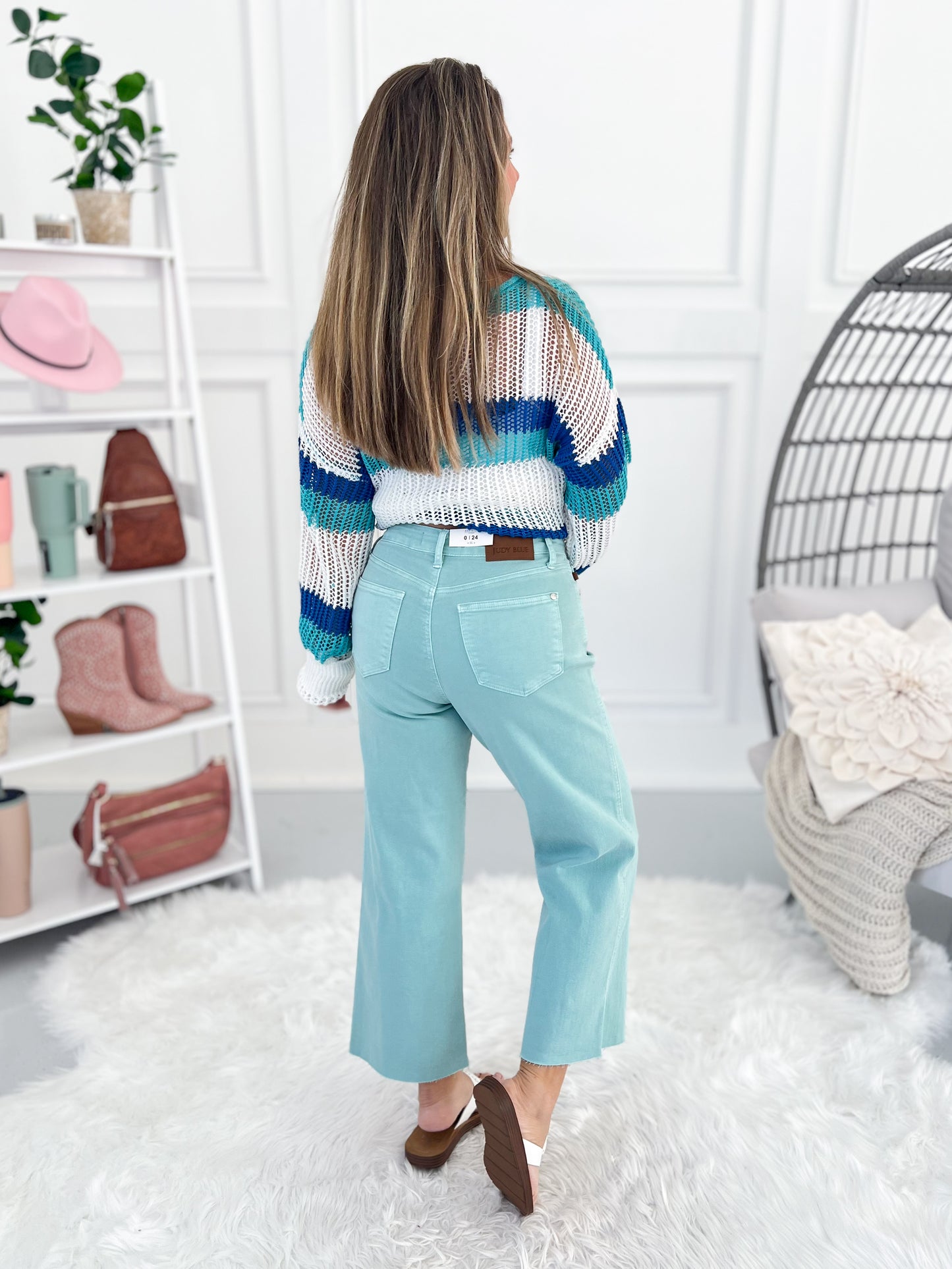 Coastal Blues - Judy Blue Cropped Wide Leg Jean