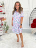 Holiday Short Sleeve Pajama Dress - Lights