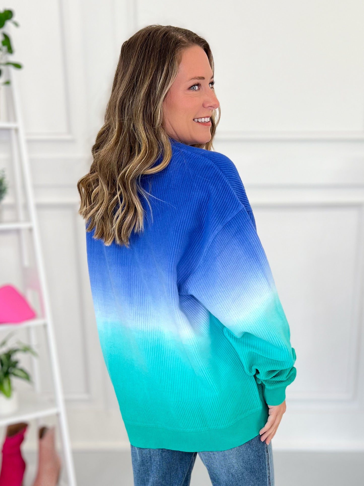 Ombre Cozy Cord Sweatshirt - Final Sale