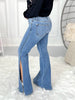 Judy Blue - Peak-A-Boot Hem Slit Flare Jeans- Final Sale