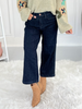 Short And Sweet - Judy Blue Braided Side Seam Cropped Wide Jeans- Final Sale