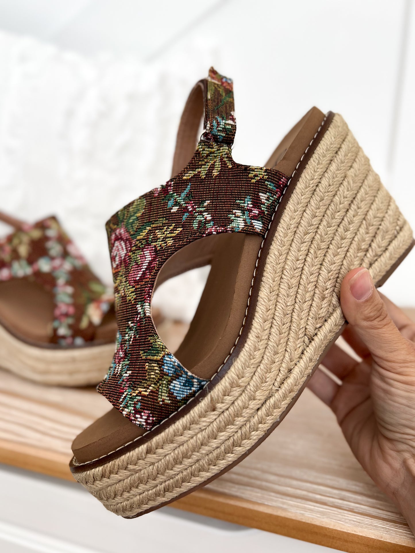 Corky's Freddie Wedge - Rust Floral