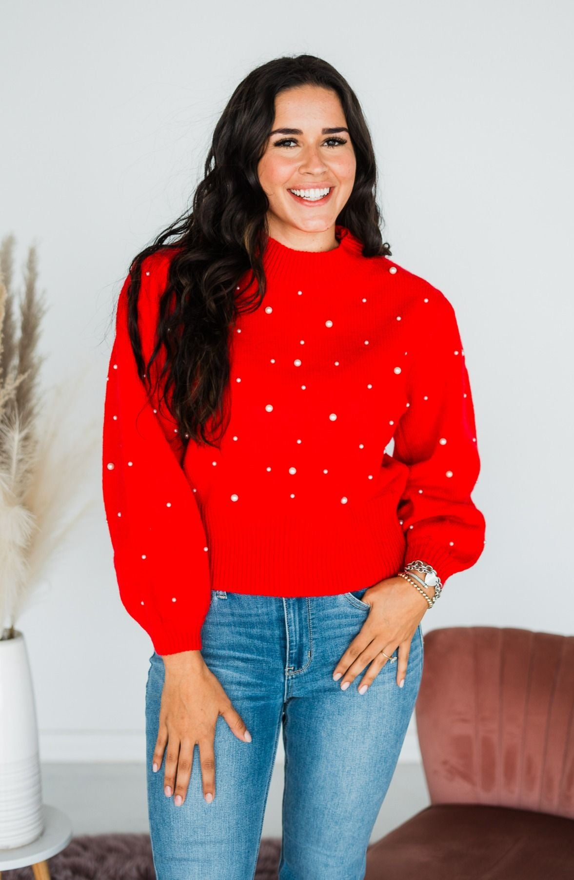 Rubies And Pearls Sweater