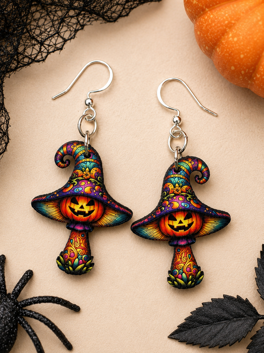 Halloween Mushroom Earrings
