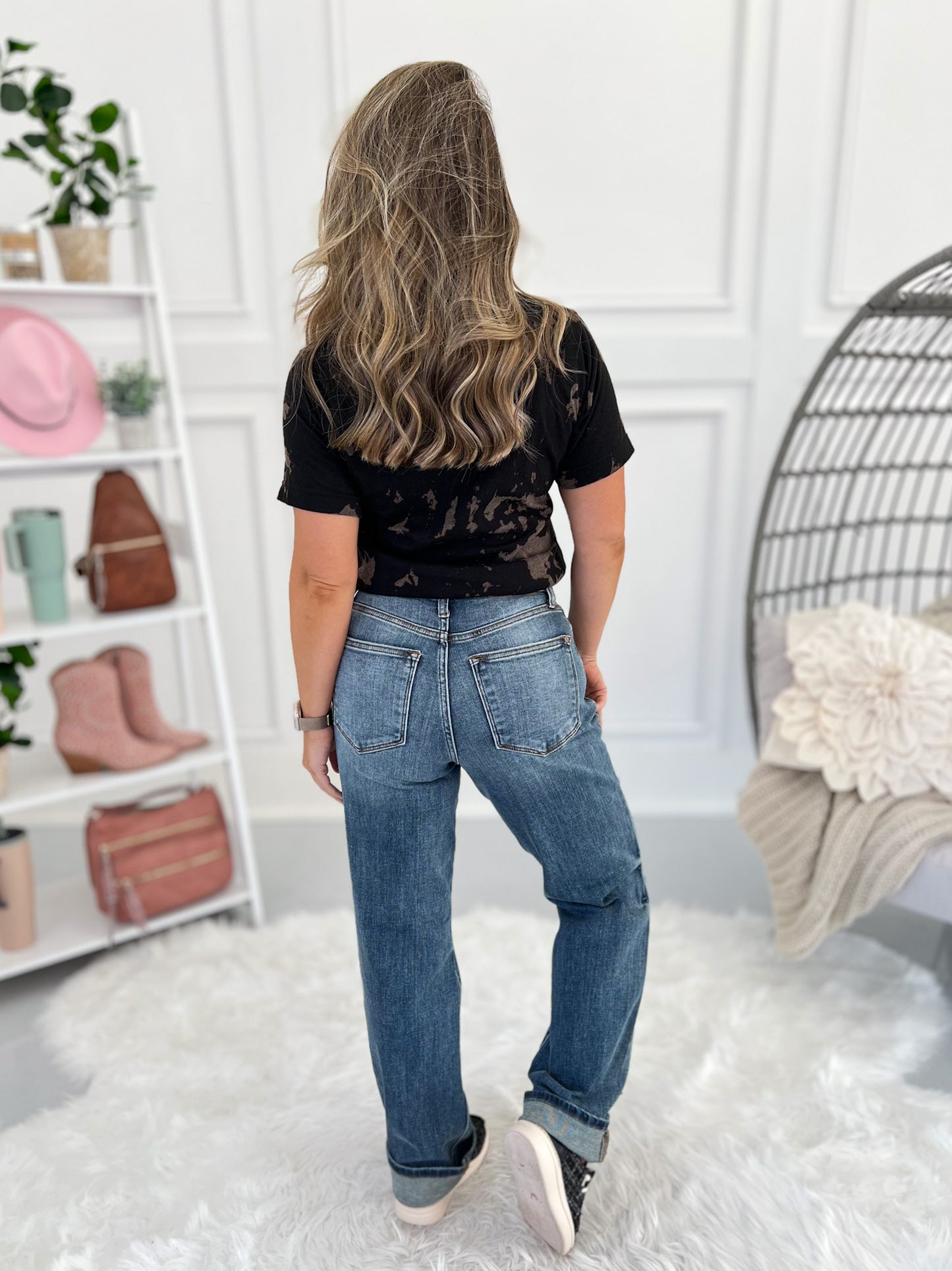 Tinted Love - Judy Blue Distressed Straight Leg Dad Jean