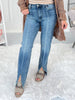 Rock On - Judy Blue Front Seam & Slit Straight Jeans