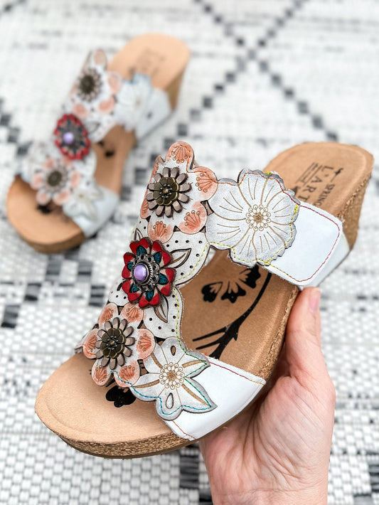 L'ARTISTE Pretty Petals Wedge - White Multi