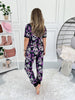 Spooky Pajama Jogger Set - Floral Skulls