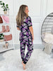 Spooky Pajama Jogger Set - Floral Skulls