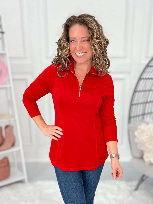 Forward Focus Quarter Zip Top- Final Sale