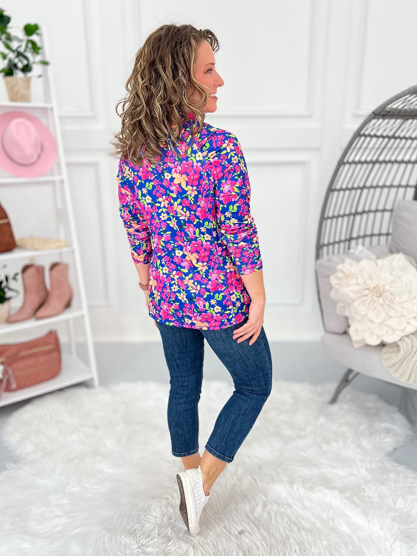 Back In Bloom Quarter Zip Top