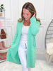 Bright Mint Fuzzy Cardigan