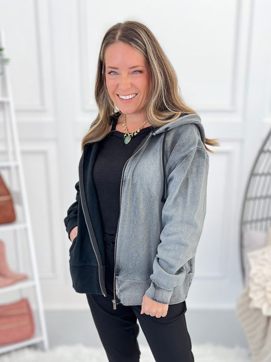 Right Down The Middle Zip Up Hoodie