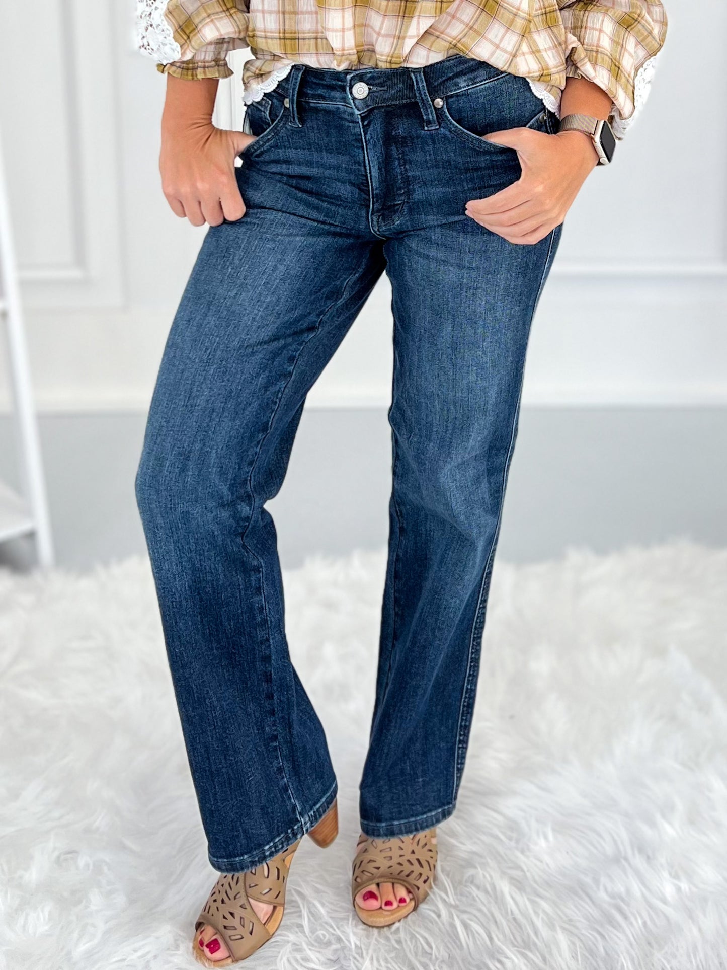 Closet Classic - PETITE Judy Blue Tummy Control Classic Straight Leg Jean