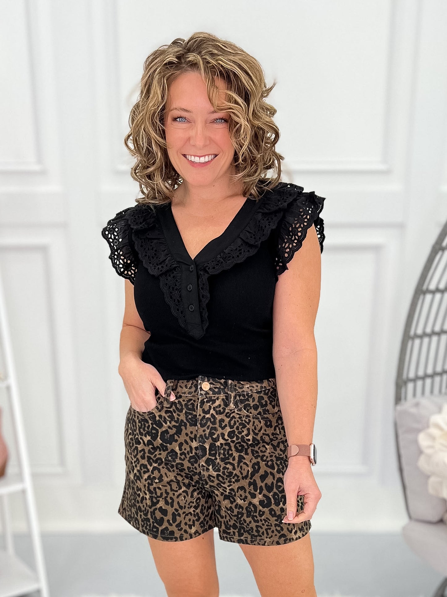 Wild Card - Judy Blue Rigid Magic Leopard Print Shorts