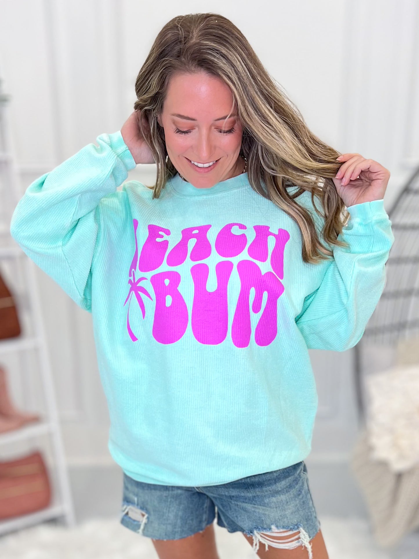 Beach Bum Ribbed Sweatshirt