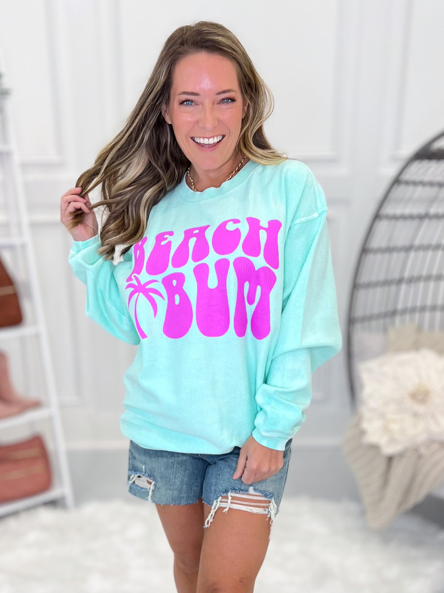 Beach Bum Ribbed Sweatshirt