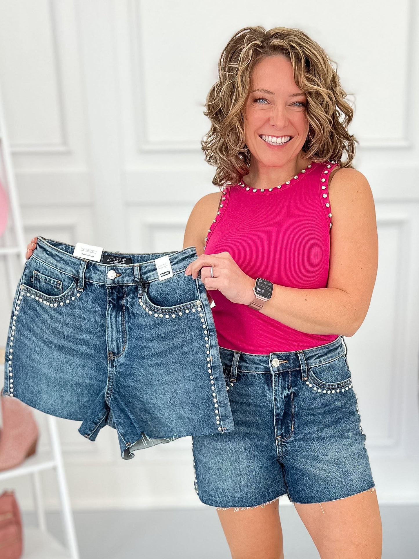 What A Stud - Judy Blue Rigid Magic Dome Studded Shorts