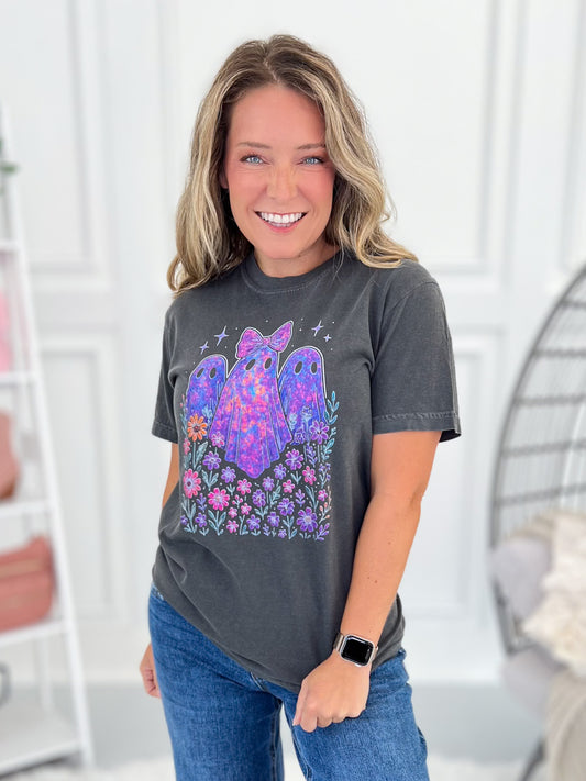 Iridescent Ghost Halloween Graphic Tee - Final Sale