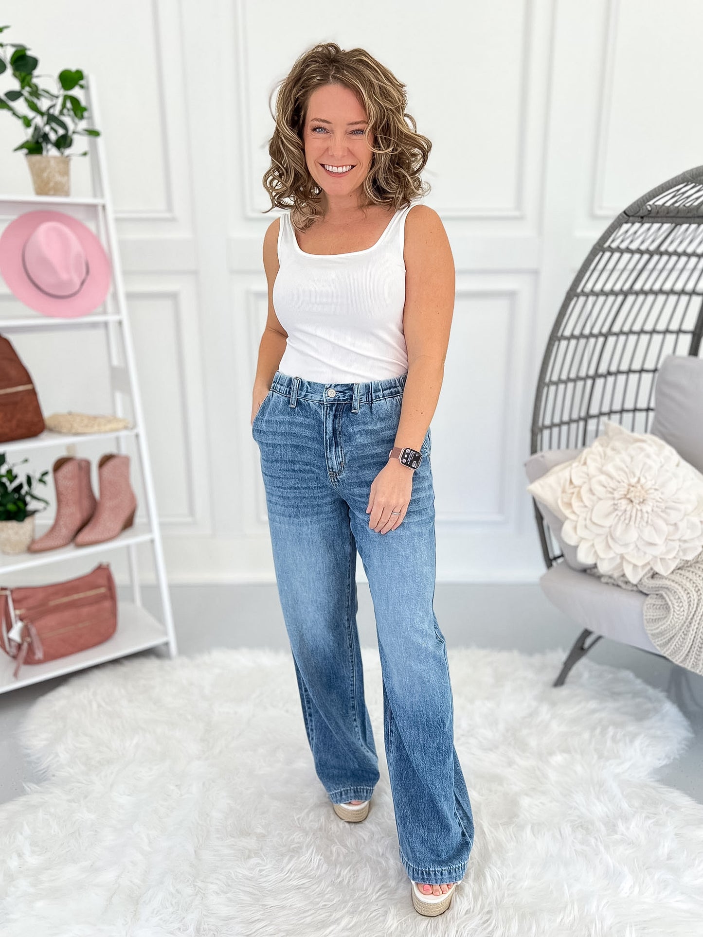 Rhythm And Flow- Judy Blue Featherweight Baggy Elastic Waist Jean