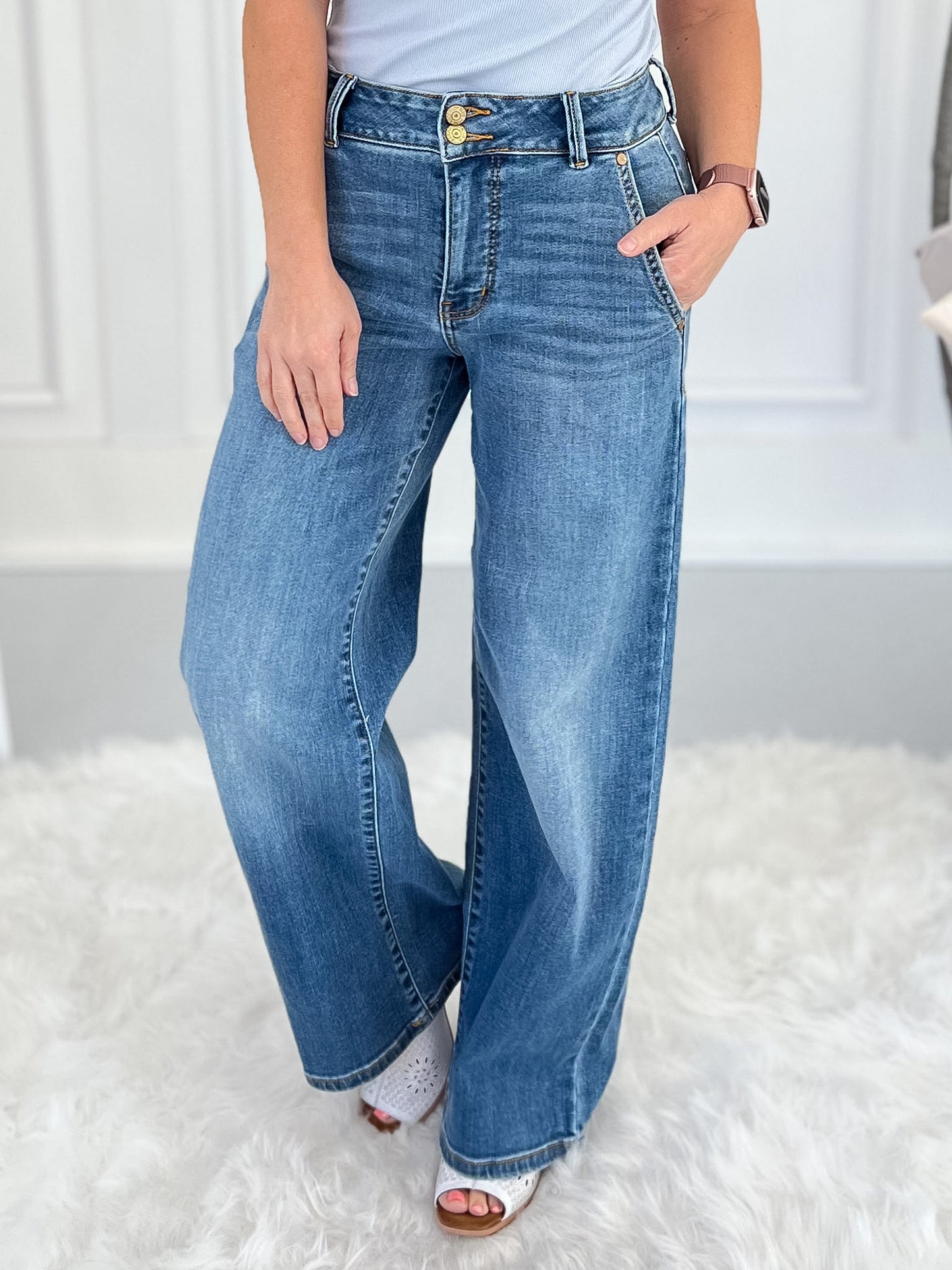 Options Open - Multi-inseam Judy Blue Trouser Column Straight Leg Jean