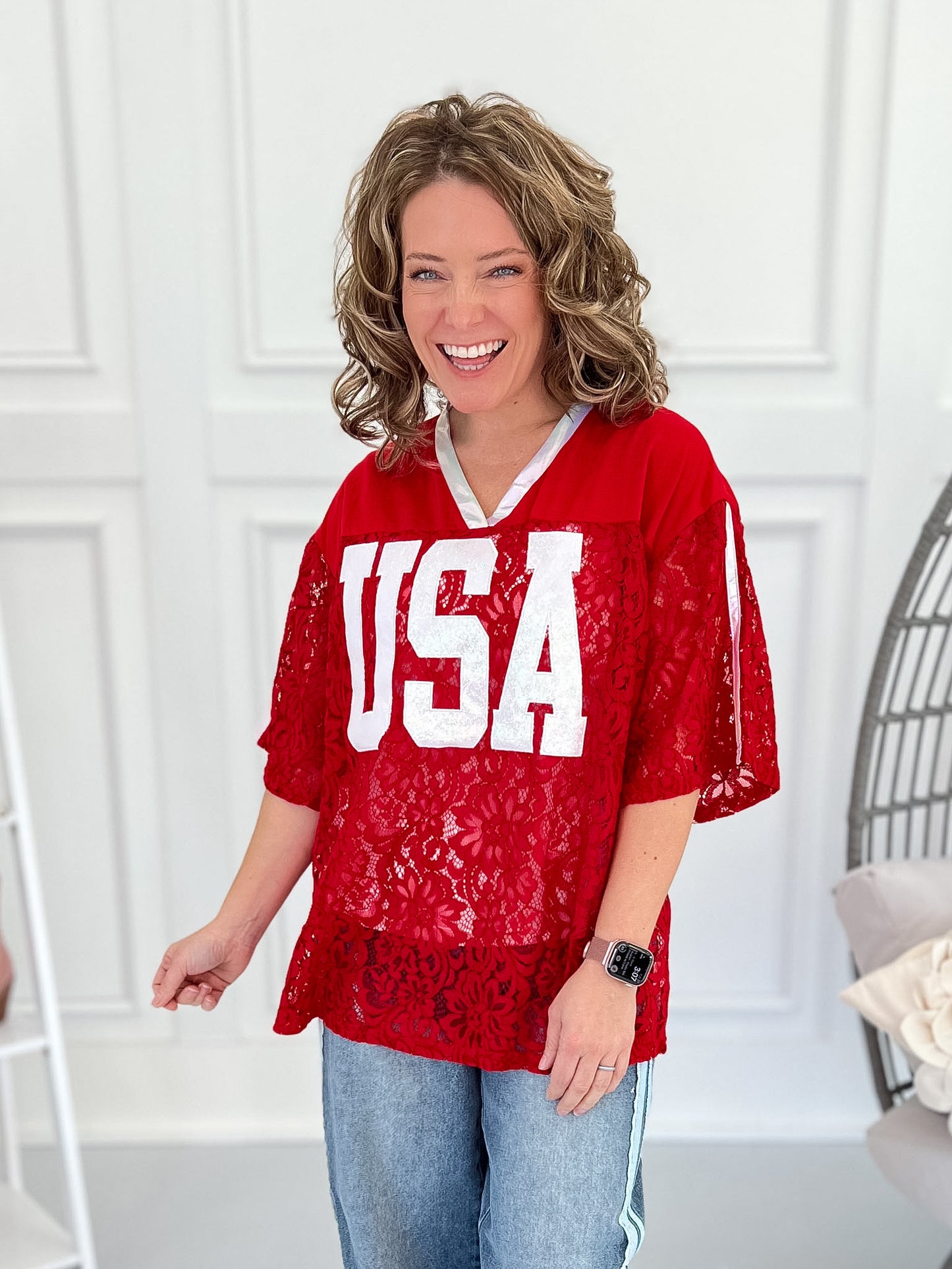 USA Babe Lace Top