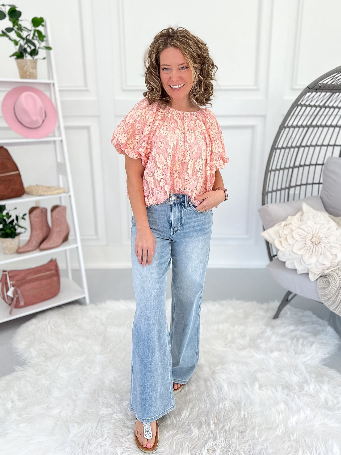 Short Notice - Judy Blue PETITE Tummy Control Retro Wide Leg Jean