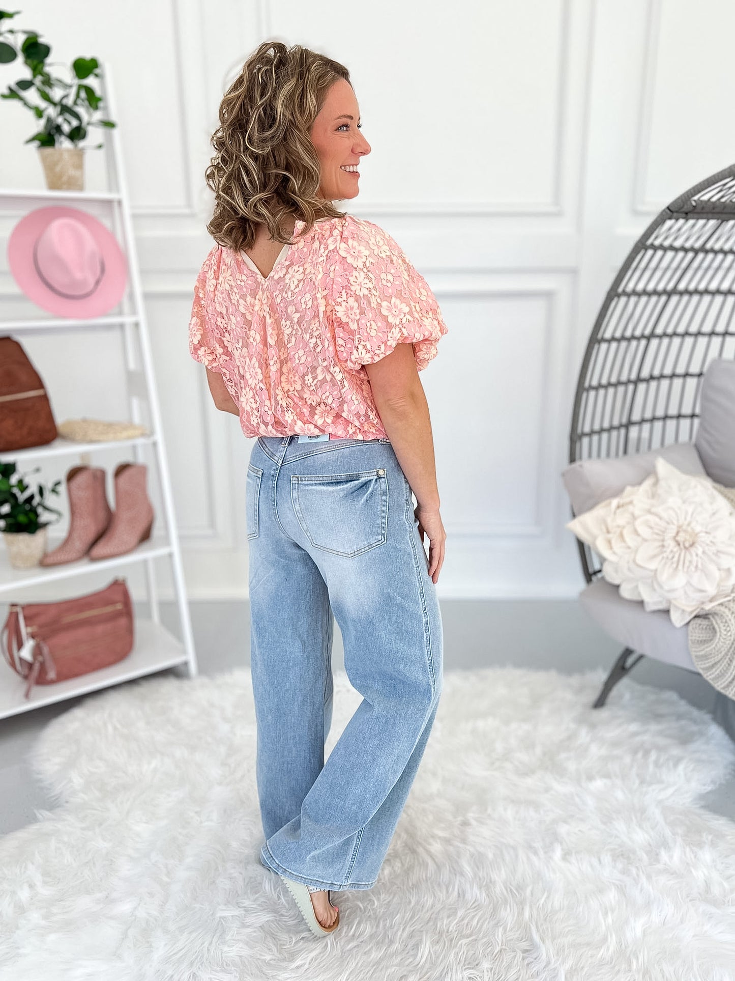 Short Notice - Judy Blue PETITE Tummy Control Retro Wide Leg Jean
