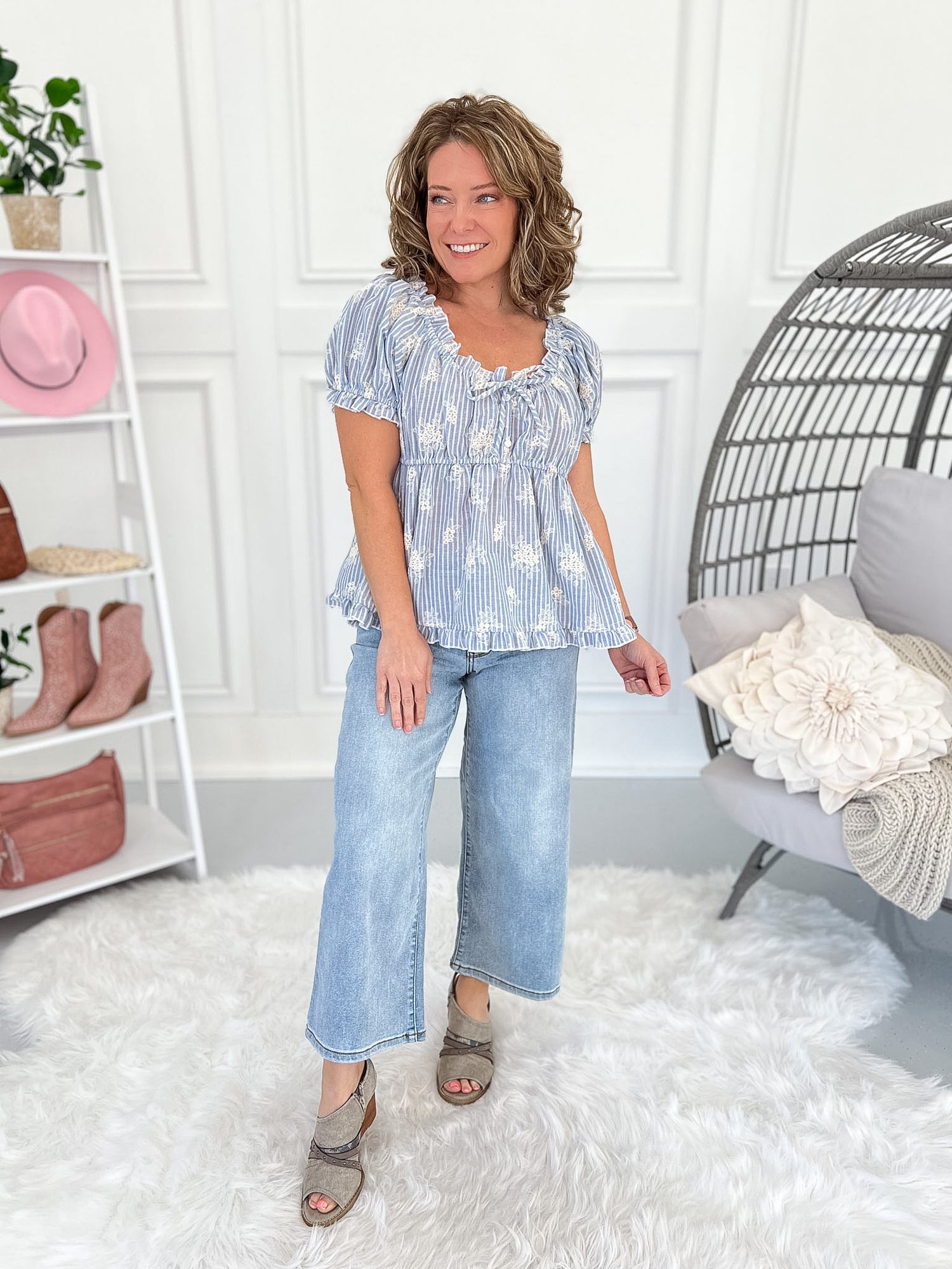 Retro Step - Judy Blue Wide Leg Cropped Jean – Resort to Style