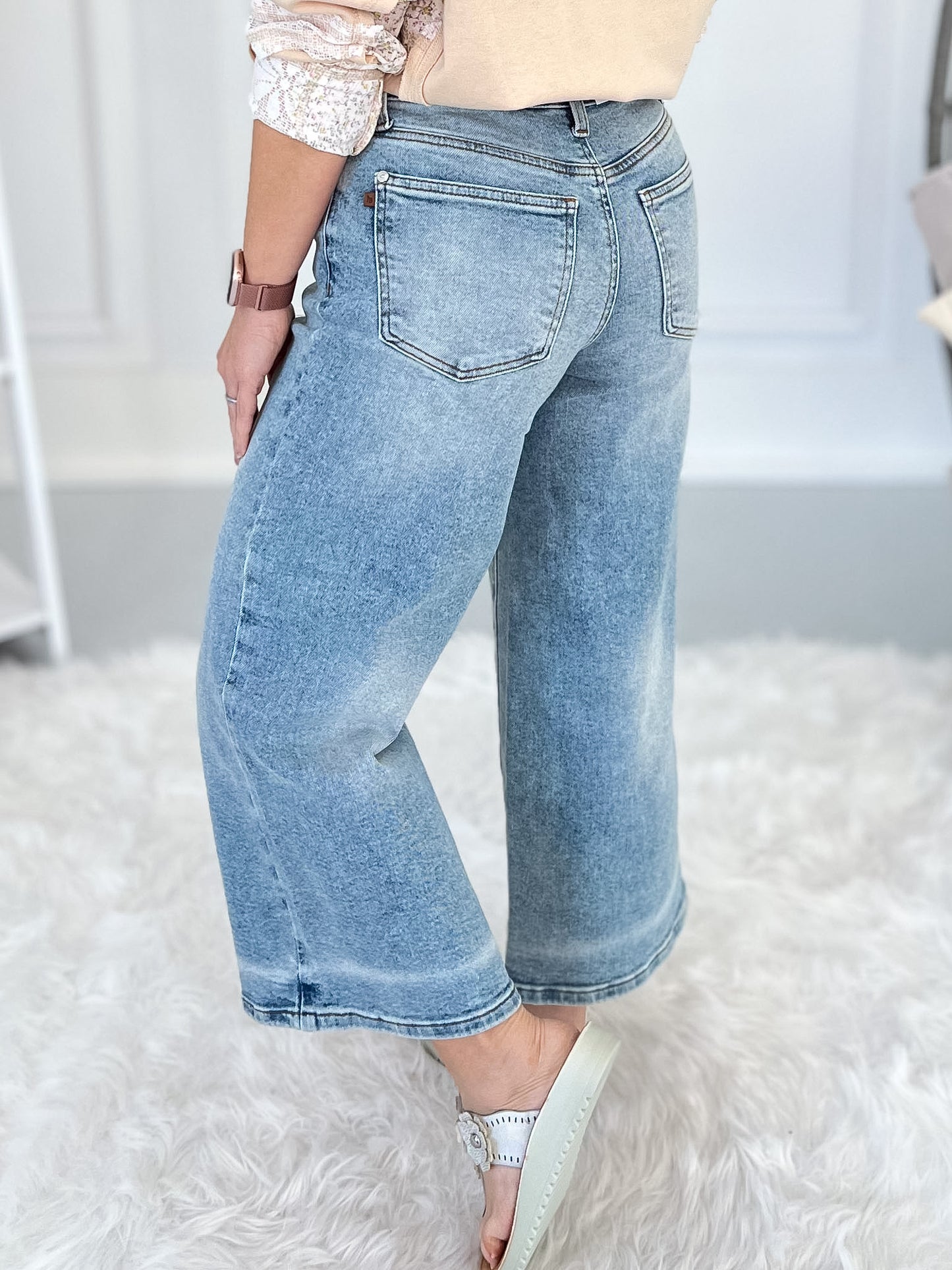 Cool Intentions - Judy Blue Cropped Wide Leg Jean - Final Sale