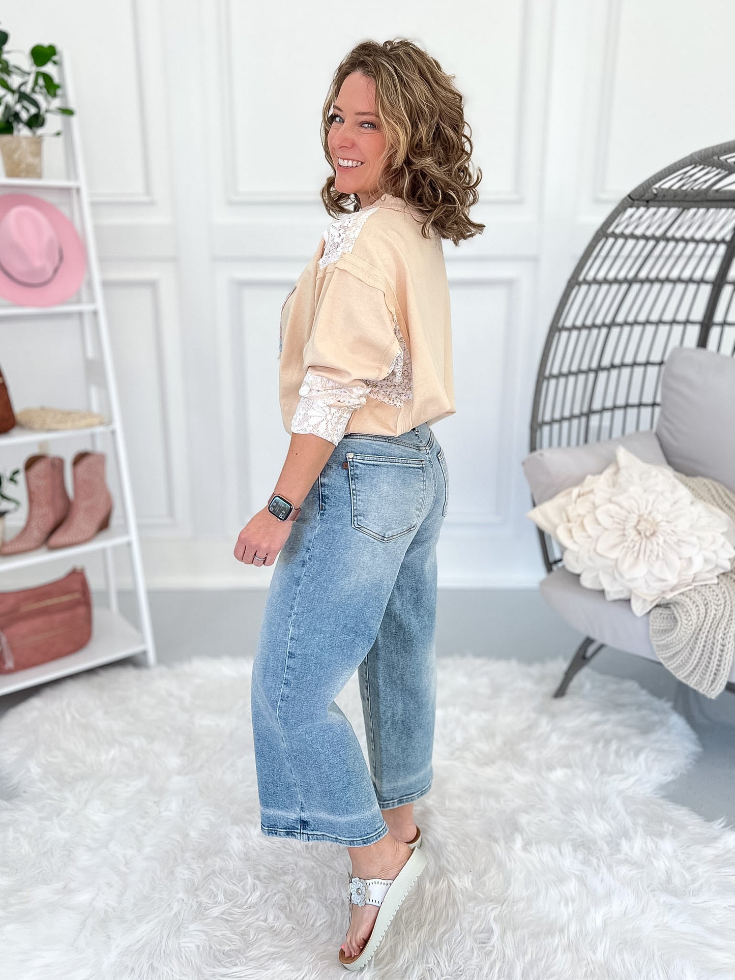 Cool Intentions - Judy Blue Cropped Wide Leg Jean - Final Sale