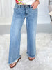 Walk Of Fame - Judy Blue Fray Hem Ankle Wide Leg Jean