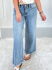 Walk Of Fame - Judy Blue Fray Hem Ankle Wide Leg Jean