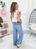 Walk Of Fame - Judy Blue Fray Hem Ankle Wide Leg Jean