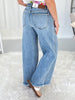 Walk Of Fame - Judy Blue Fray Hem Ankle Wide Leg Jean