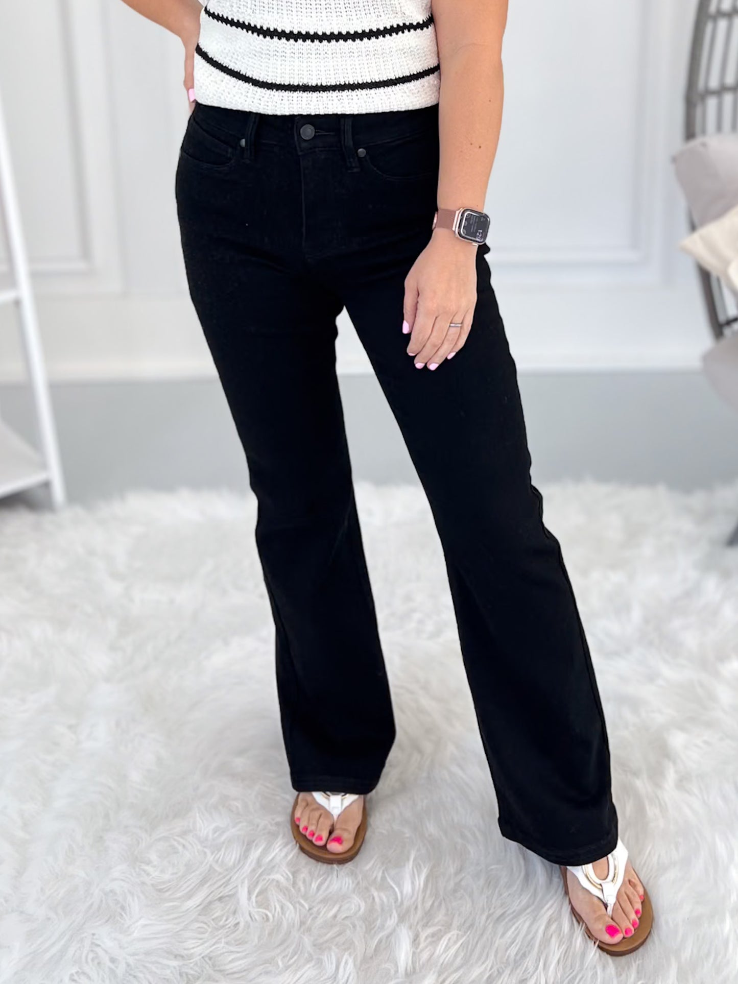 Dark Mode - Judy Blue PETITE Black Denim Bootcut Jean