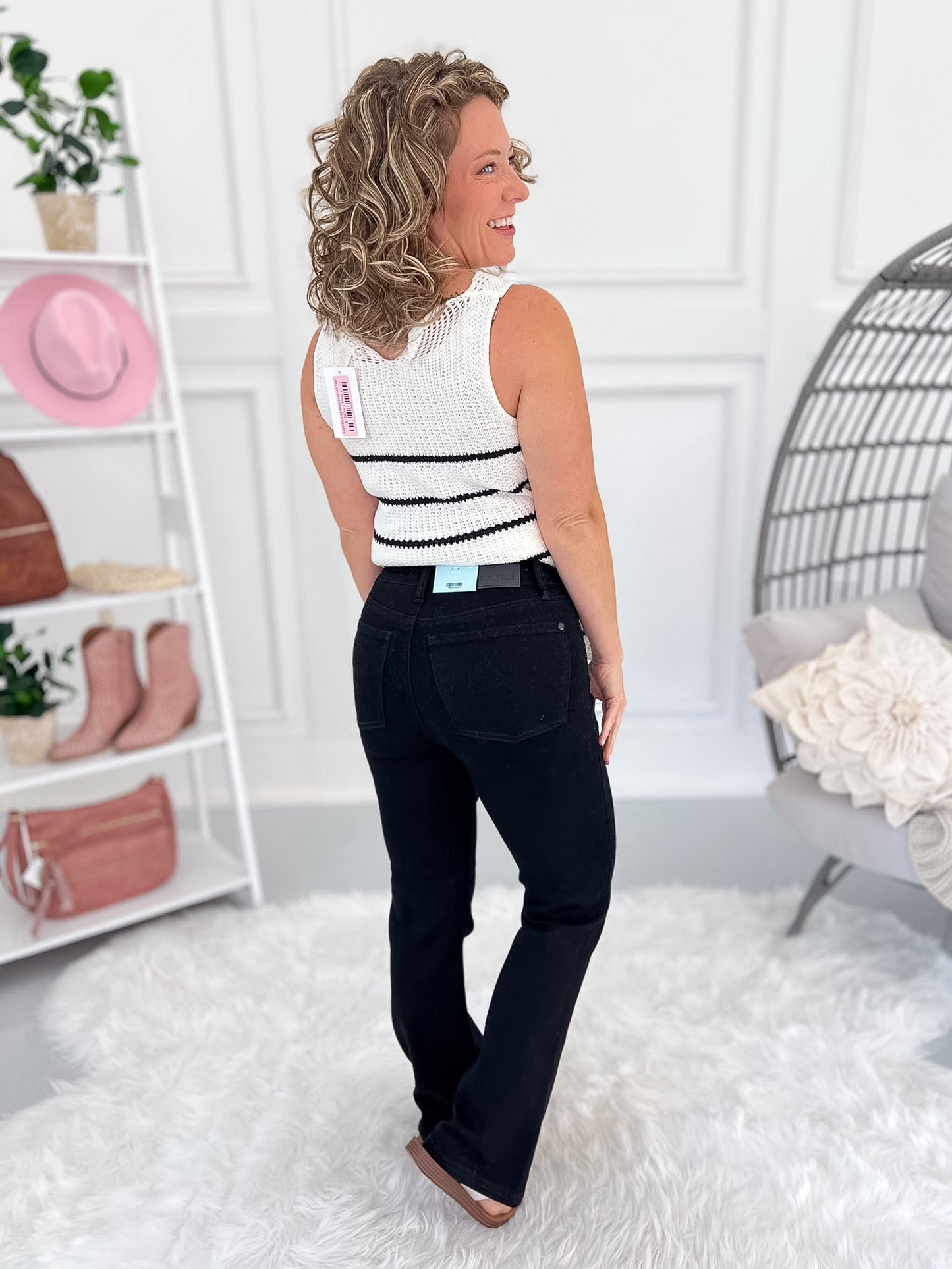 Dark Mode - Judy Blue PETITE Black Denim Bootcut Jean