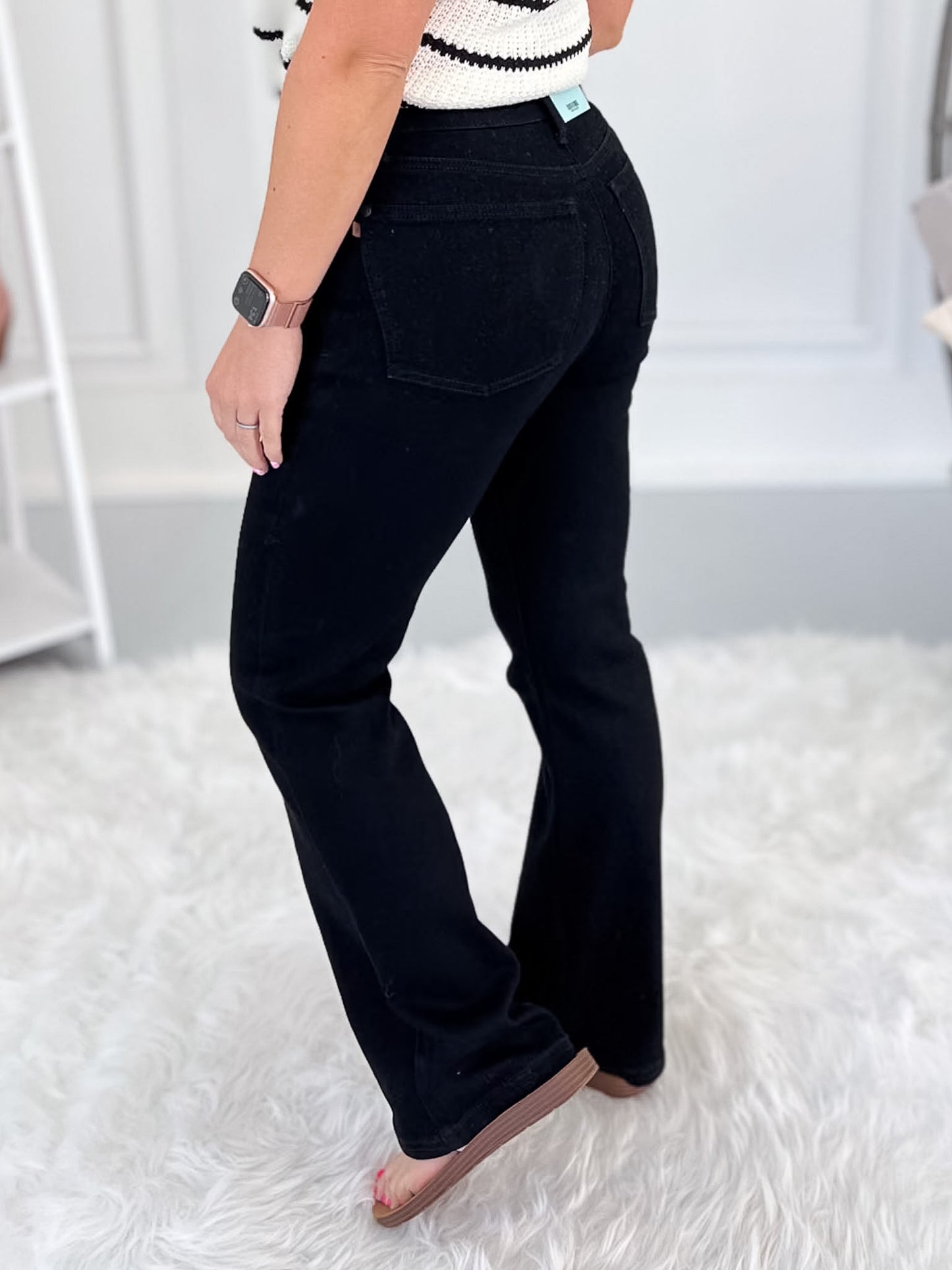 Dark Mode - Judy Blue PETITE Black Denim Bootcut Jean