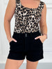 Double Take - Judy Blue Black Double Button Trouser Short