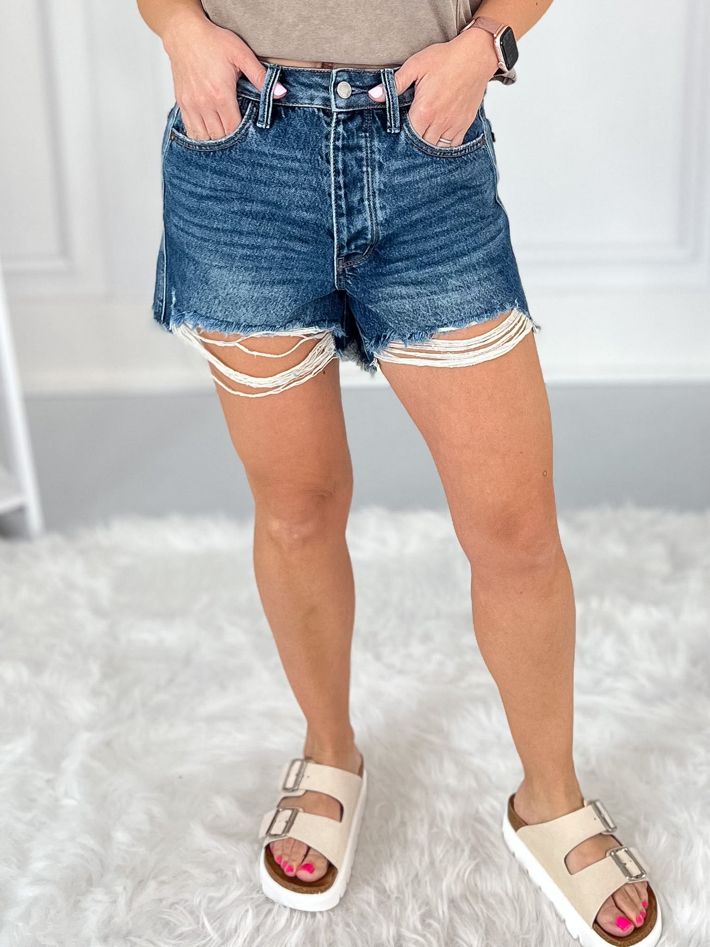 Trouble Maker - Judy Blue Rigid Magic Cutoff Shorts