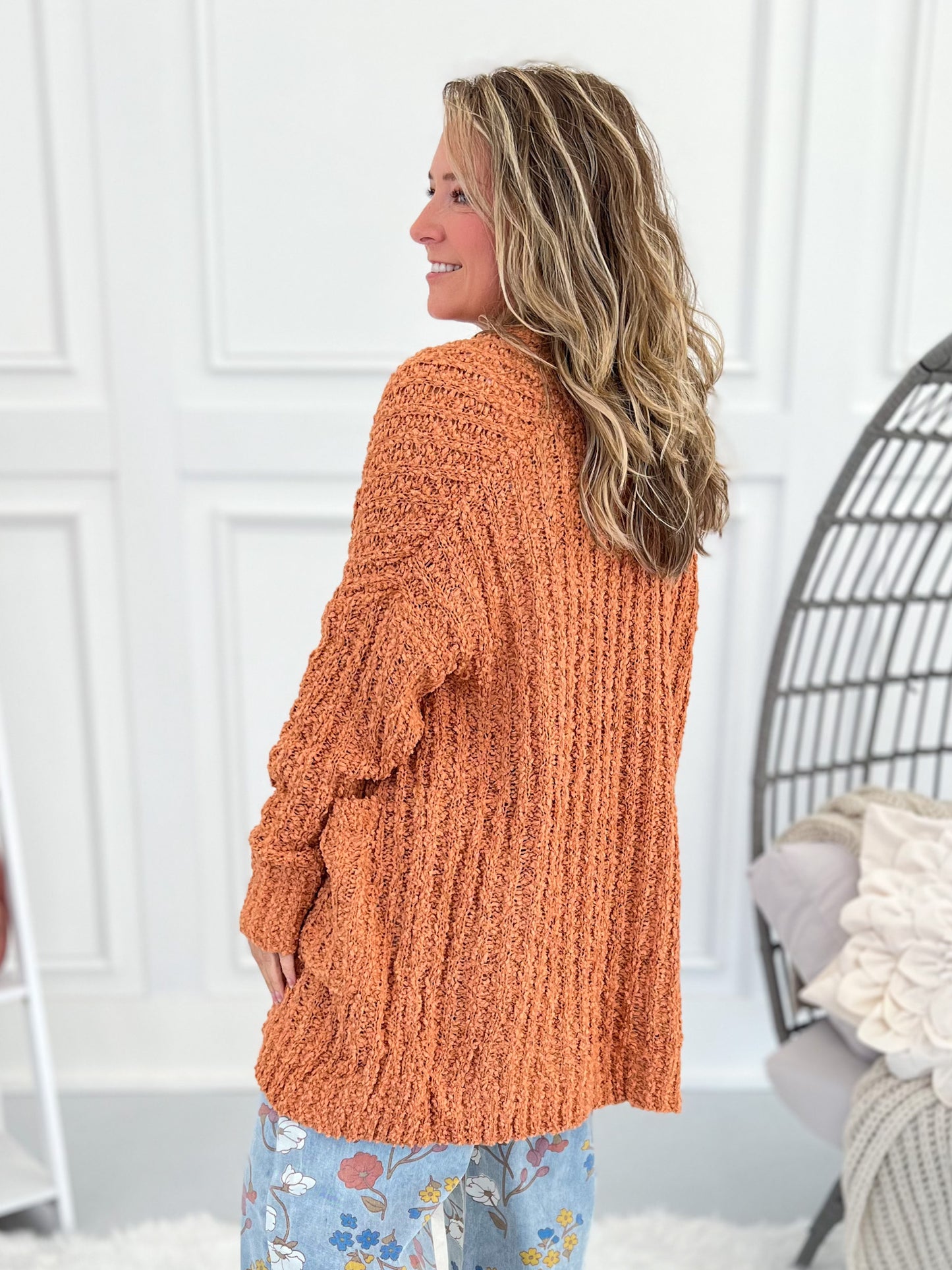 Stayed The Same Popcorn Crochet Cardigan