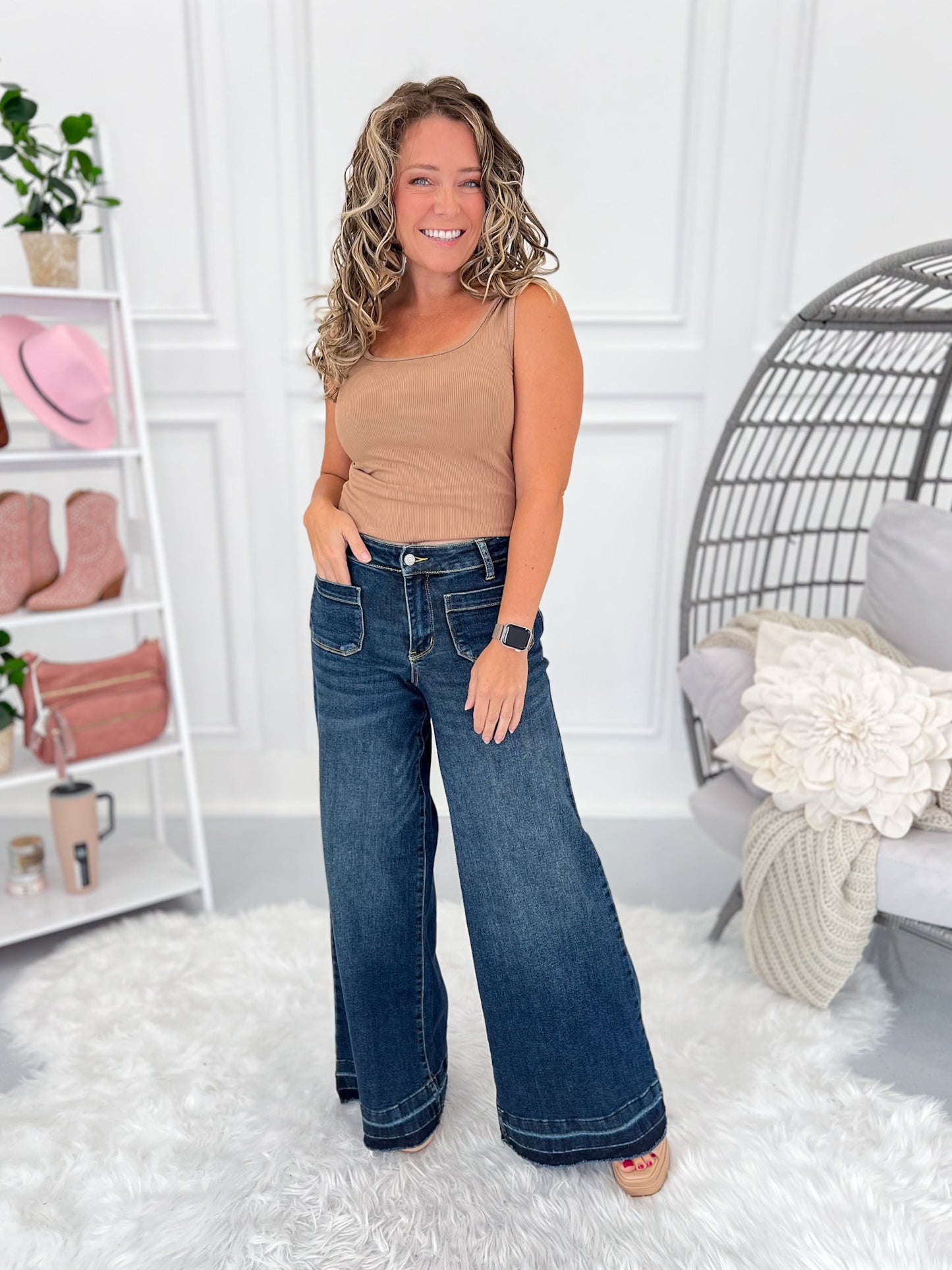 Boogie Nights - Judy Blue Palazzo Jean with Patch Pockets